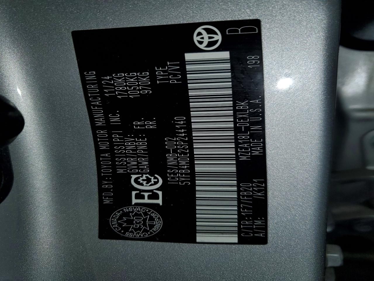 2025 Toyota Corolla le