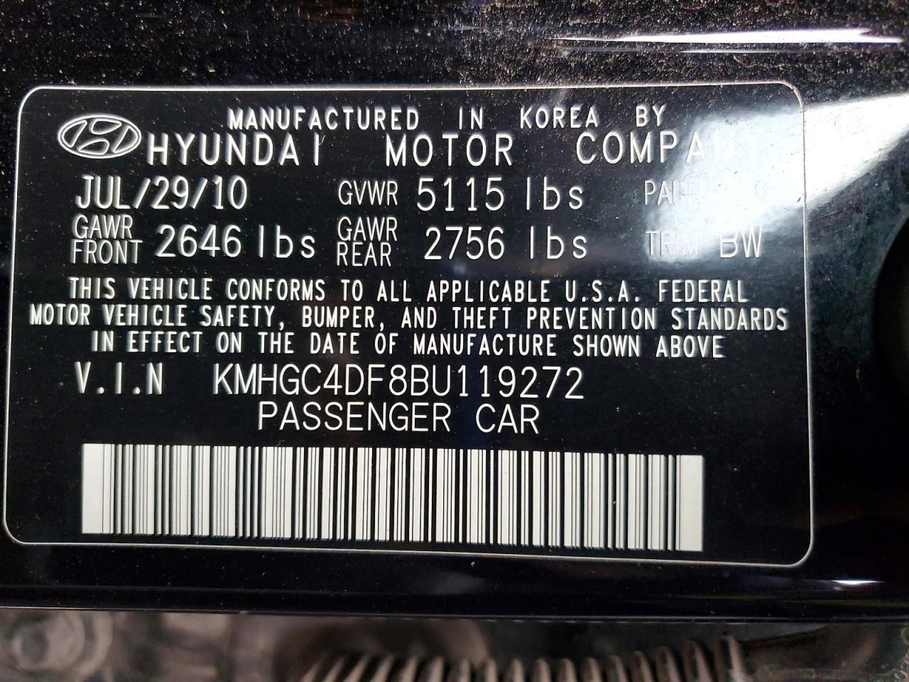 2011 Hyundai Genesis 4.6l