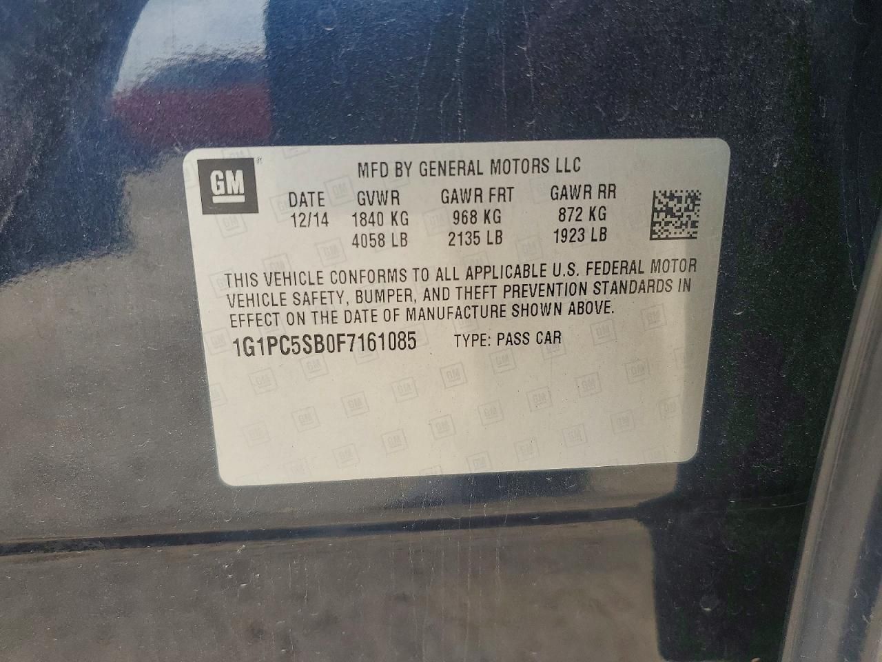 2015 Chevrolet Cruze lt