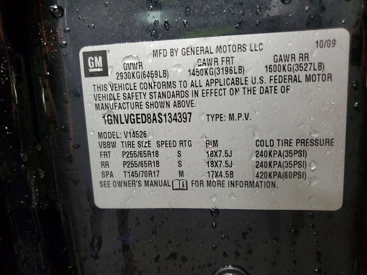 2010 Chevrolet Traverse lt