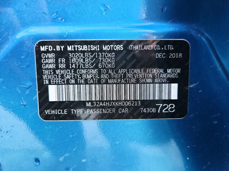 2019 Mitsubishi Mirage se