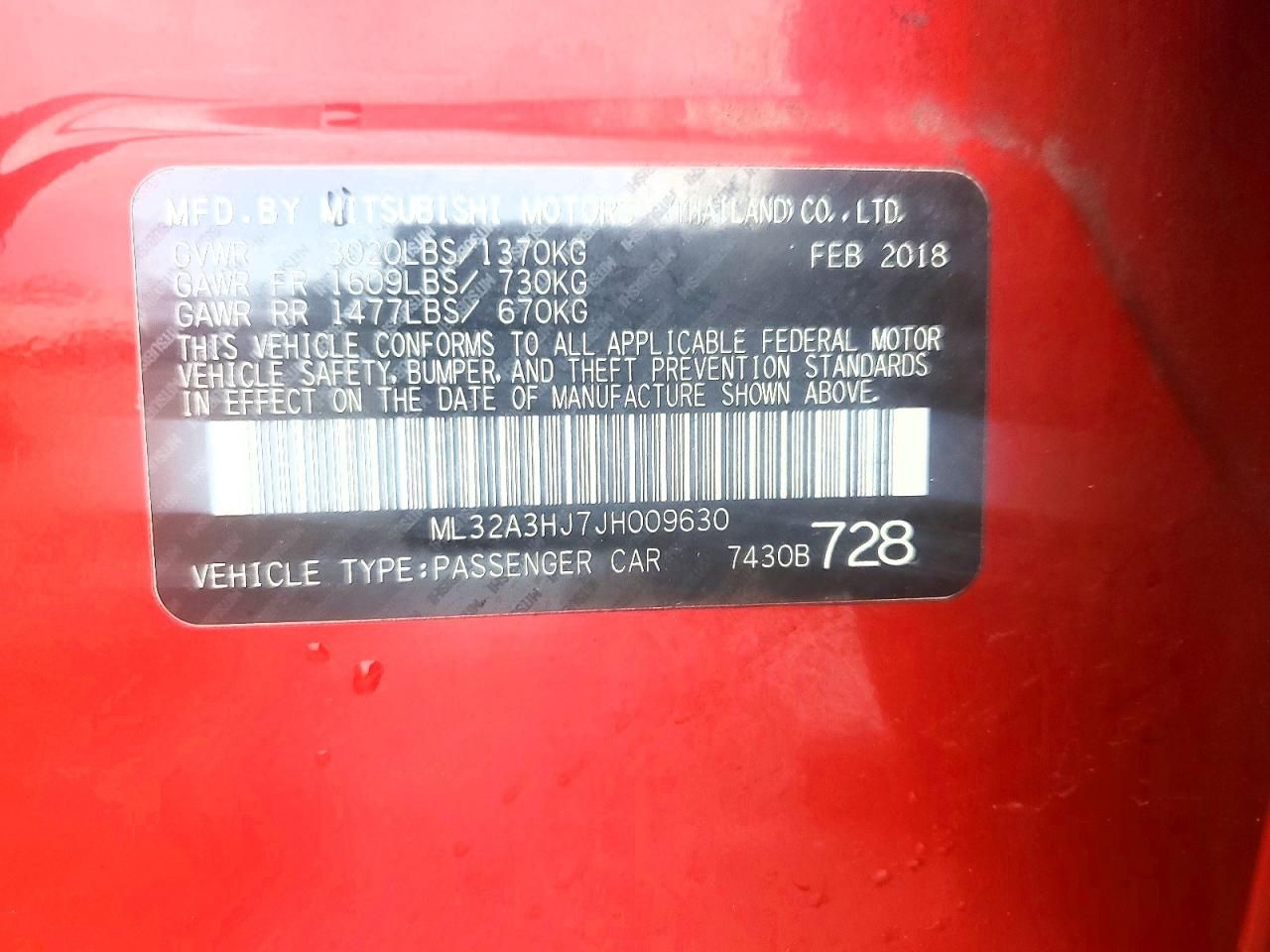 2018 Mitsubishi Mirage es