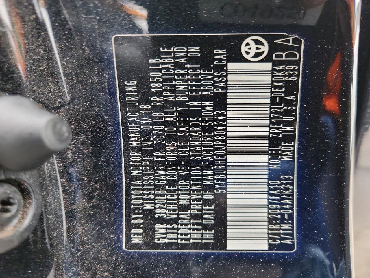 2018 Toyota Corolla l