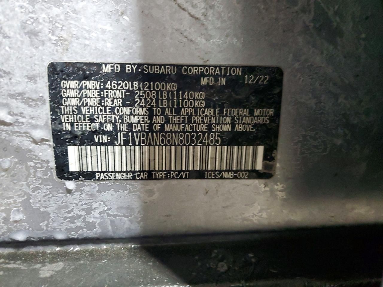 2022 Subaru Wrx Limited