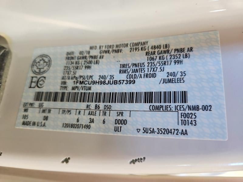 2018 Ford Escape sel