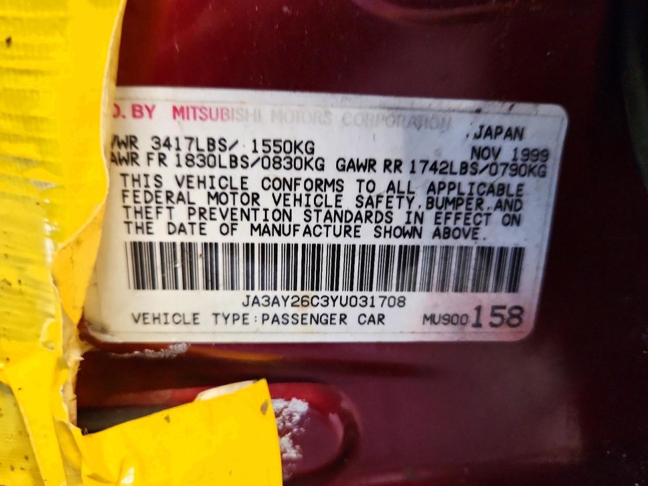 2000 Mitsubishi Mirage de