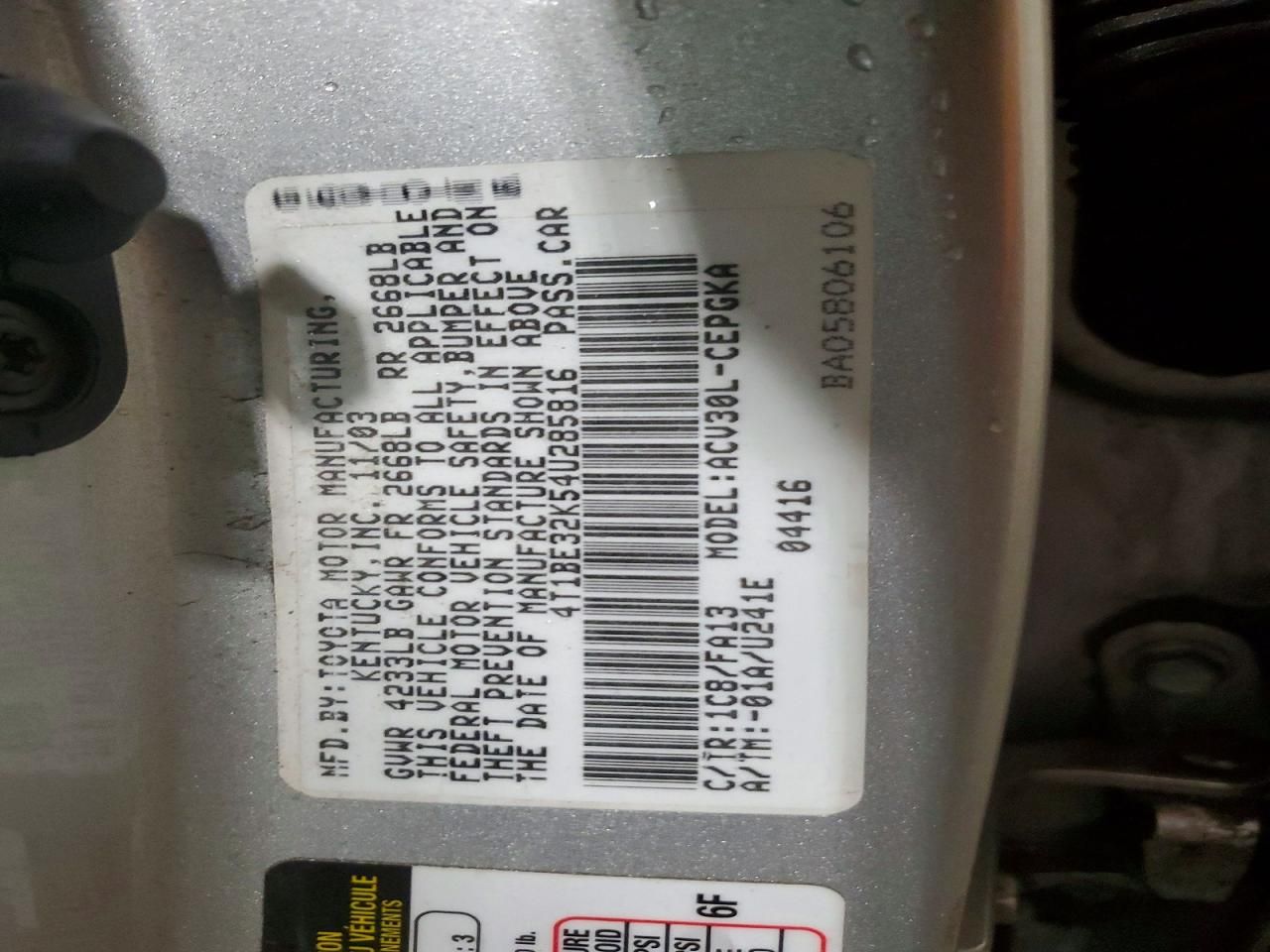 2004 Toyota Camry le