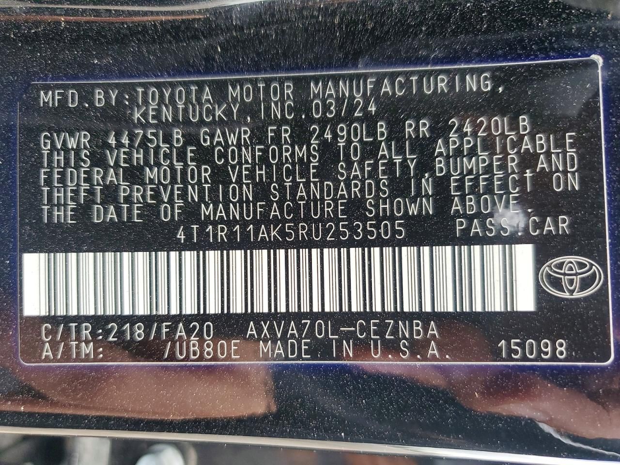 2024 Toyota Camry le