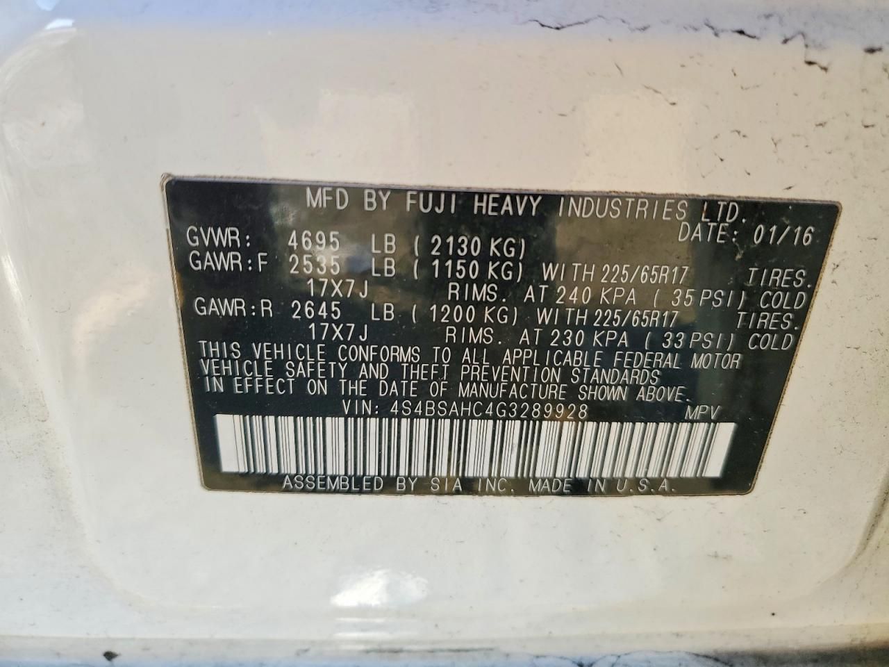 2016 Subaru Outback 2.5i Premium