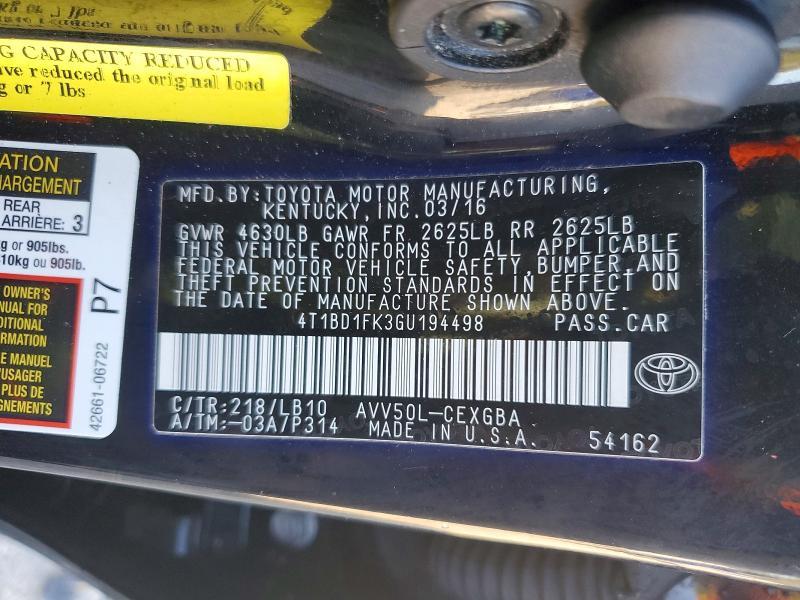 2016 Toyota Camry Hybrid