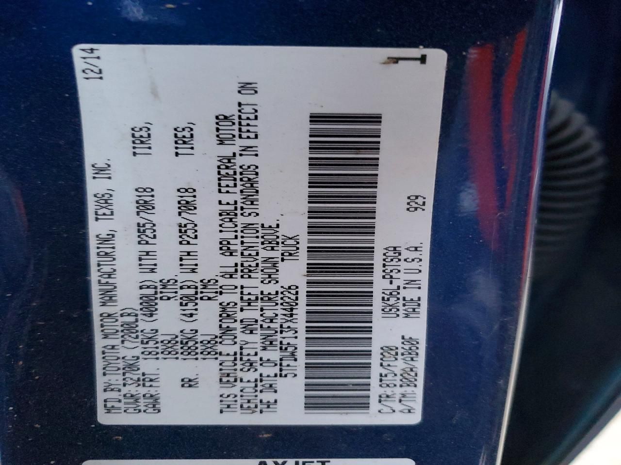 2015 Toyota Tundra Crewmax SR5