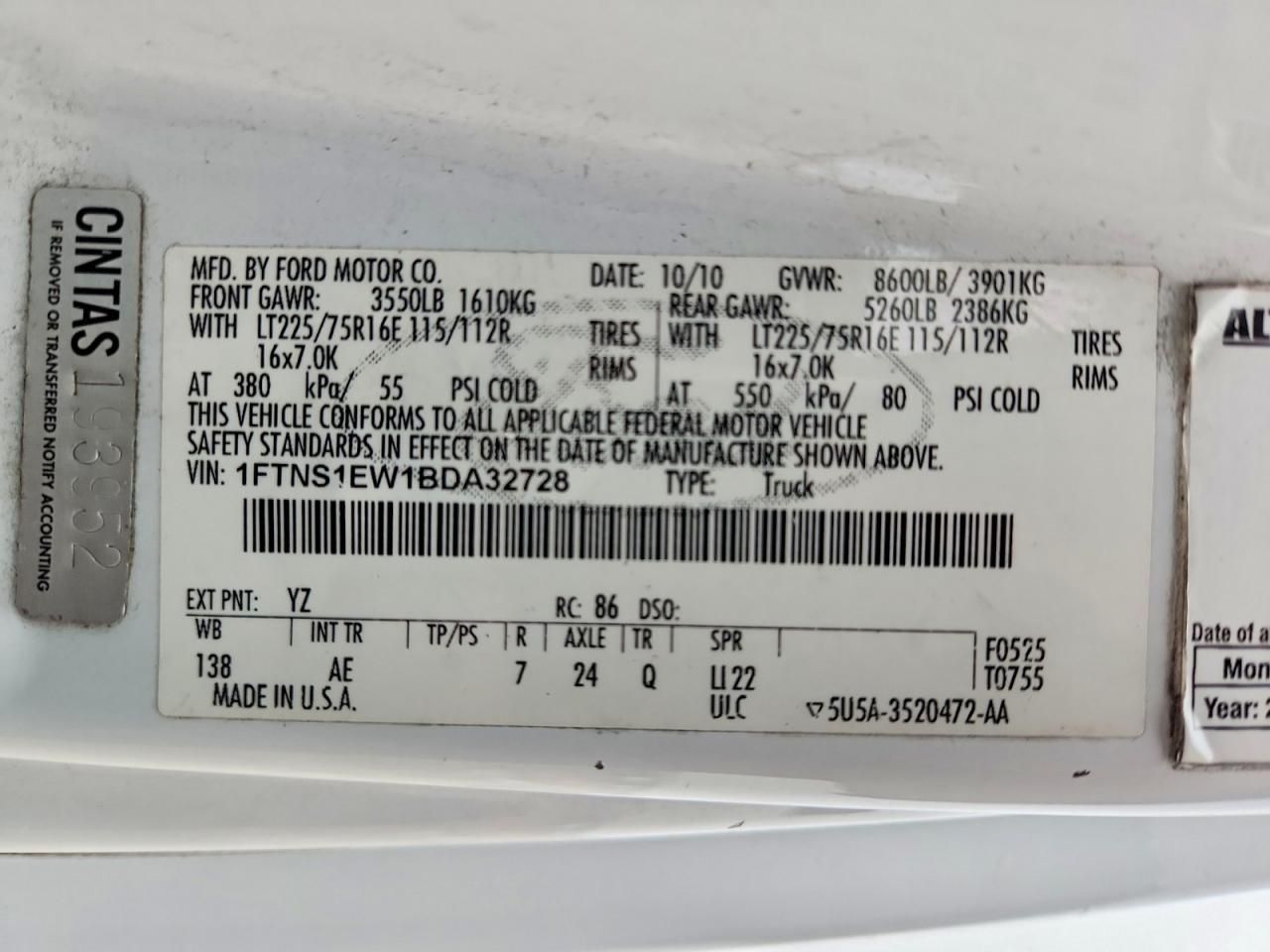 2011 Ford Econoline E150 van