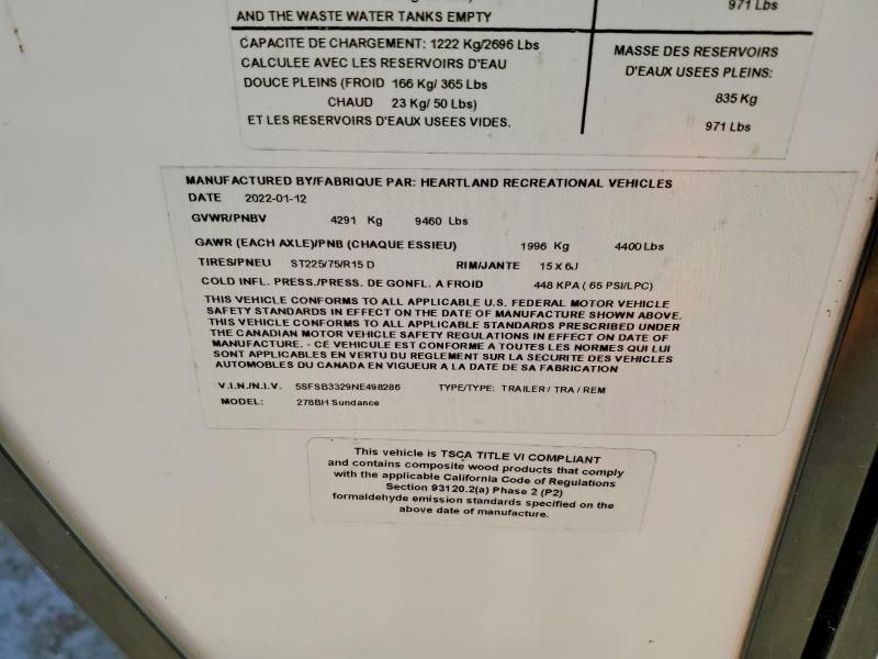 2022 Heartland Big Horn Sundance