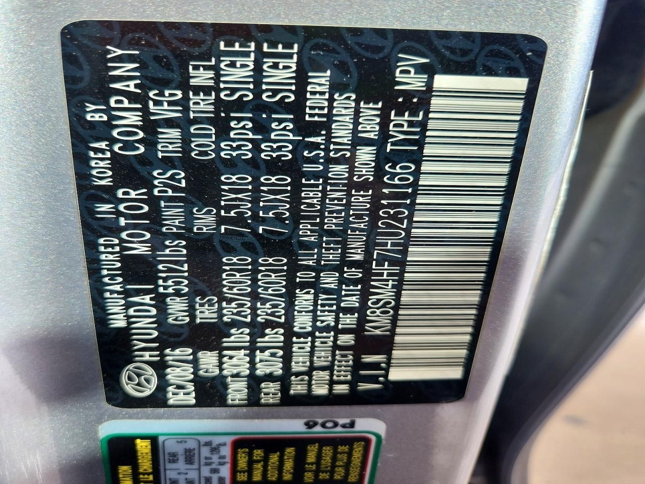 2017 Hyundai Santa fe se