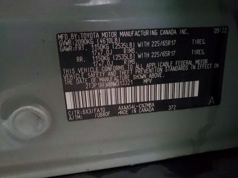 2022 Toyota Rav4 xle