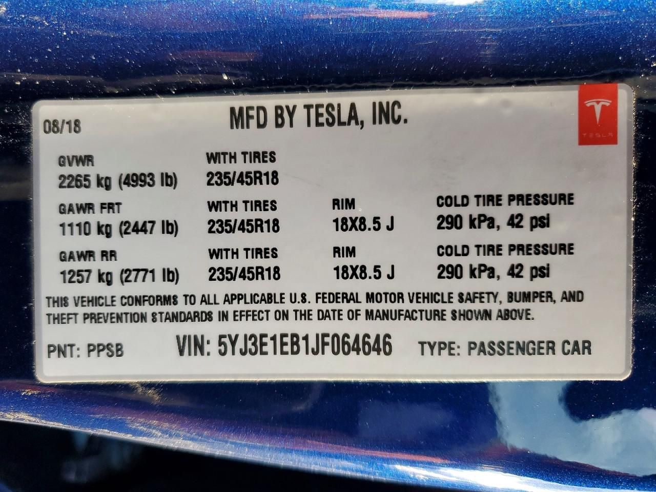 2018 Tesla Model 3