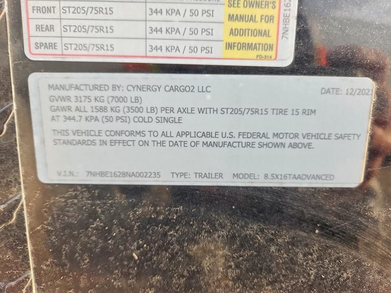 2025 Synergy 8.5X16 Enclosed Trai