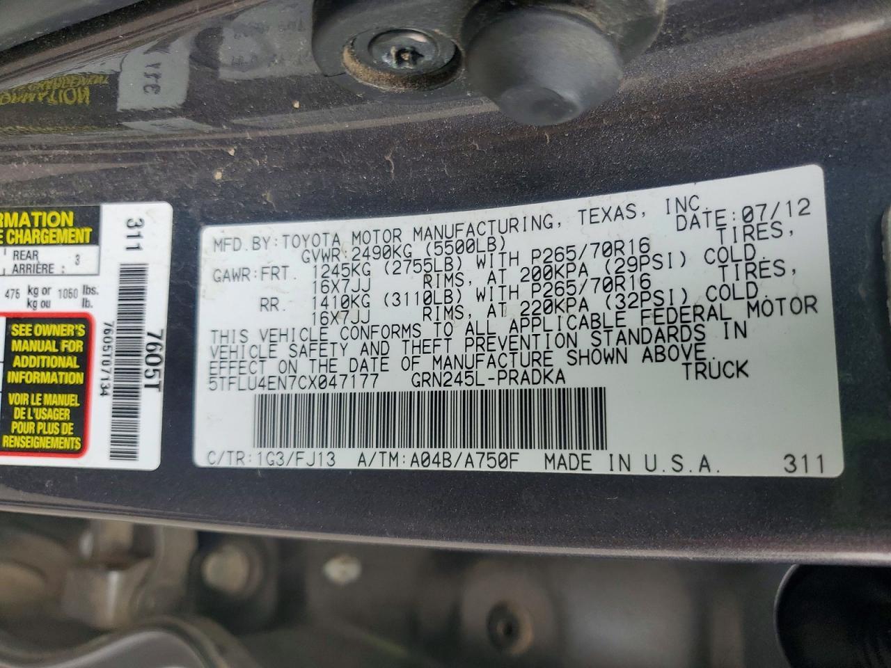 2012 Toyota Tacoma V6