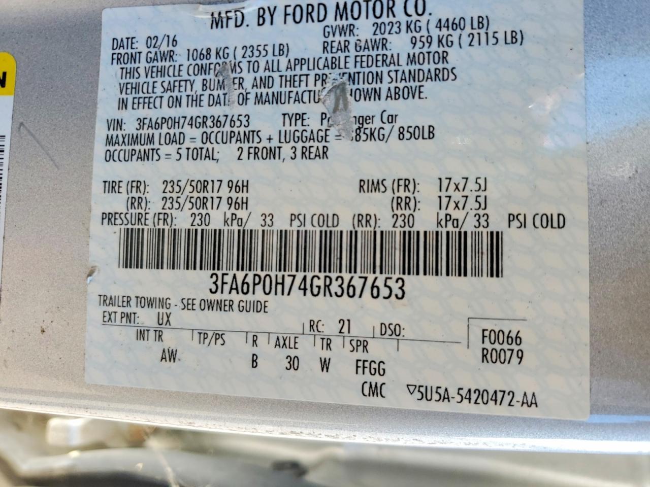 2016 Ford Fusion se