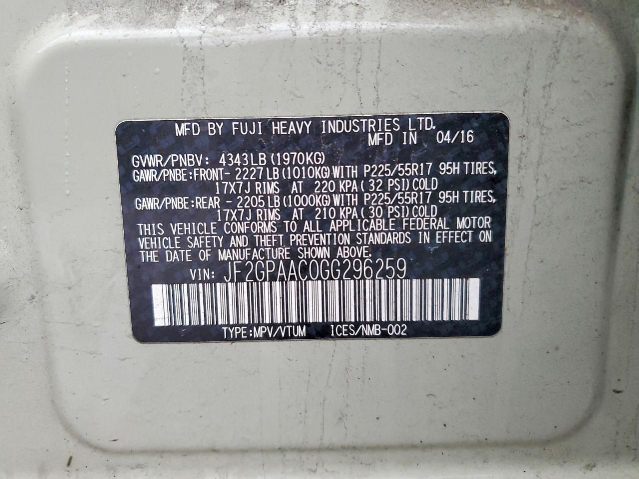 2016 Subaru Crosstrek