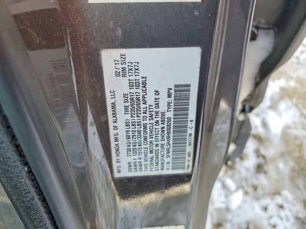 2017 Honda Odyssey ex