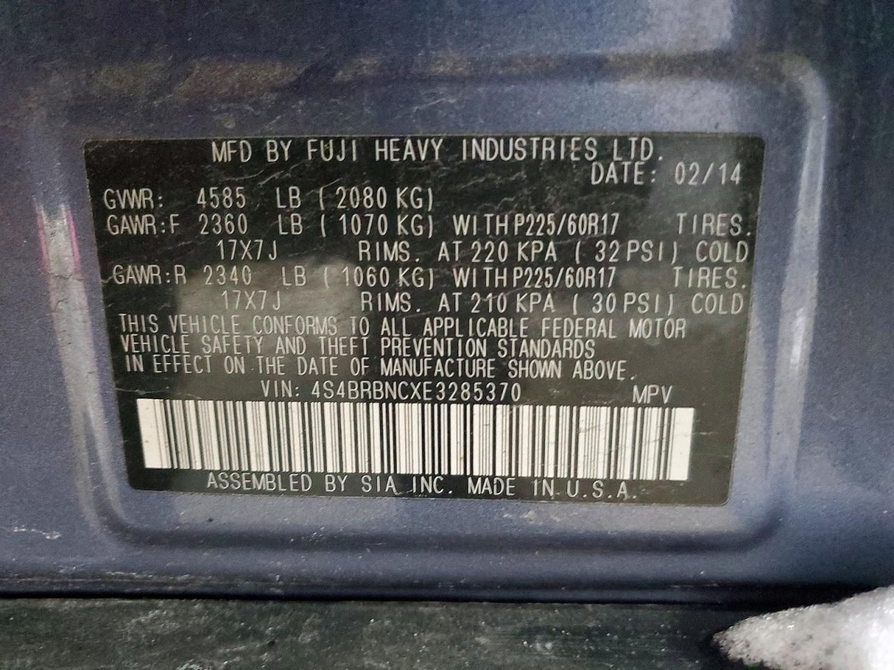 2014 Subaru Outback 2.5i Limited