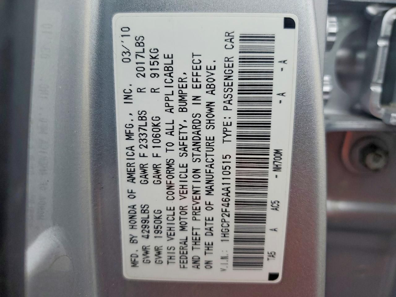 2010 Honda Accord lxp