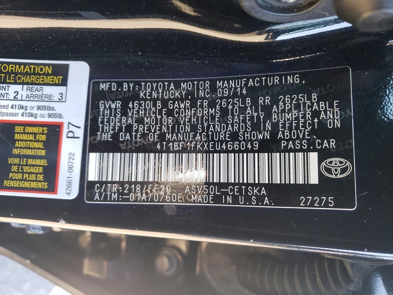 2014 Toyota Camry l
