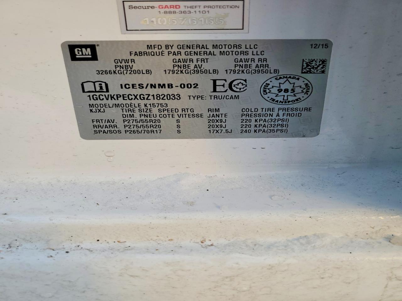 2016 Chevrolet Silverado K1500 Custom