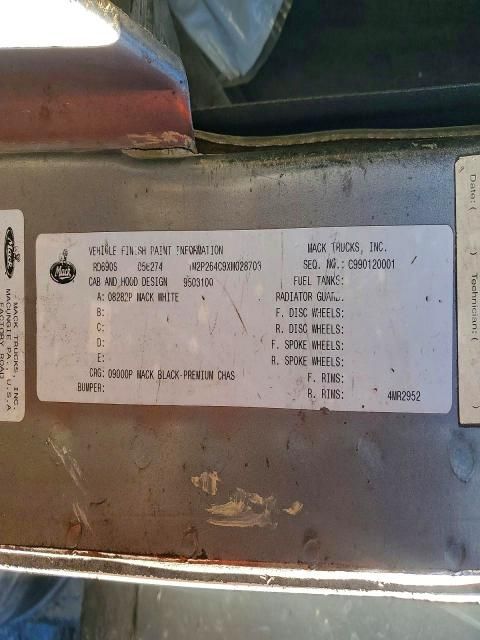 1999 Mack Rd600 Dump Truck