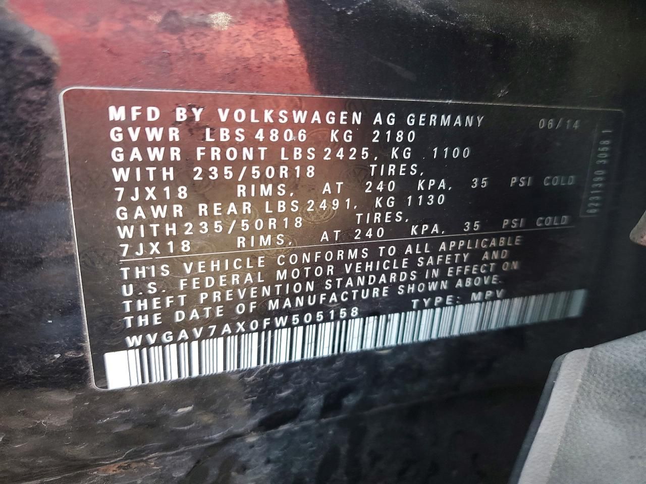 2015 Volkswagen Tiguan s