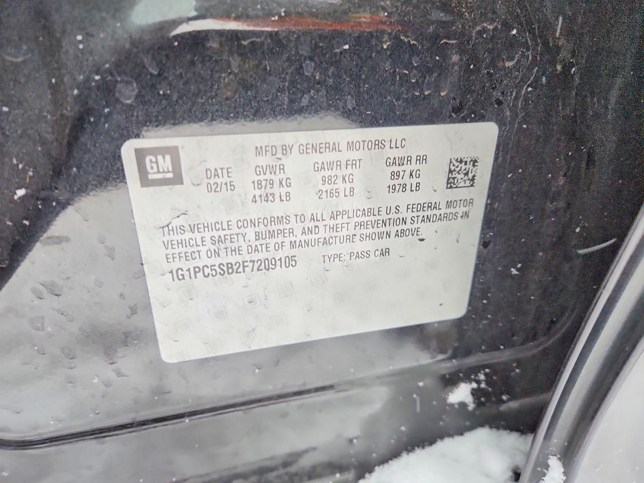 2015 Chevrolet Cruze lt