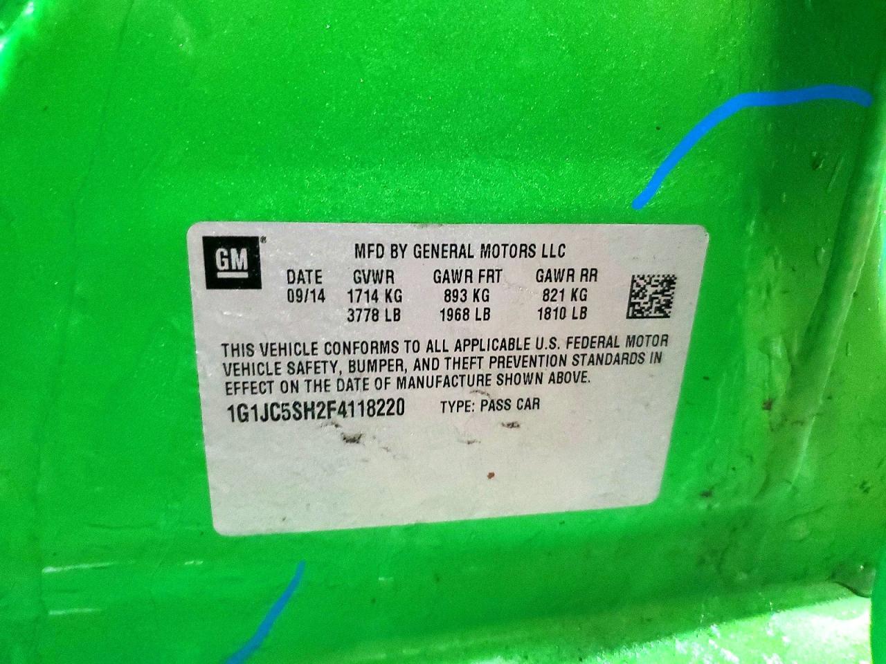 2015 Chevrolet Sonic lt