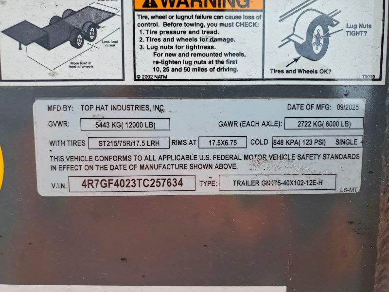 2026 Top Hat Equipment Trailer