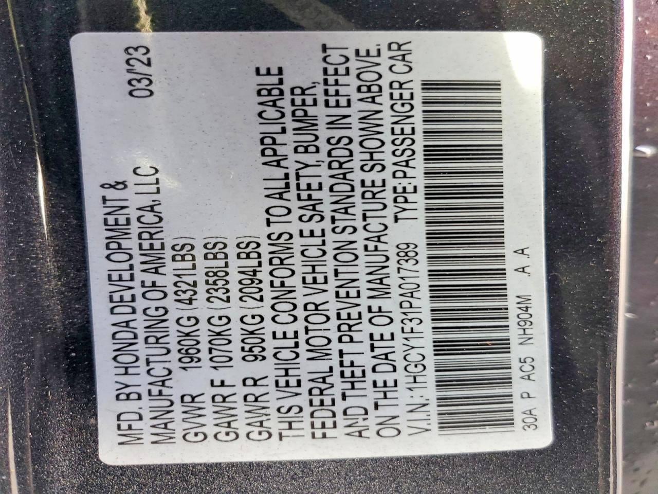 2023 Honda Accord ex