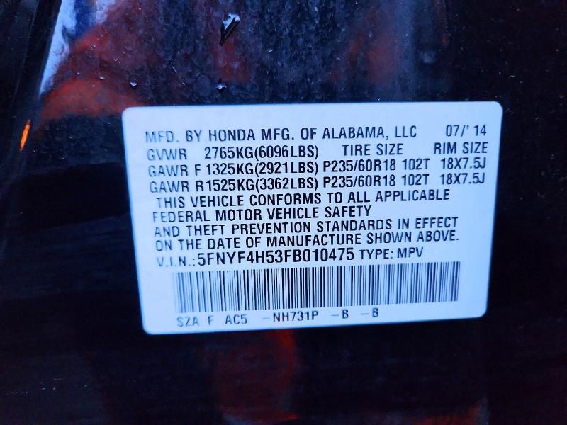 2015 Honda Pilot exl