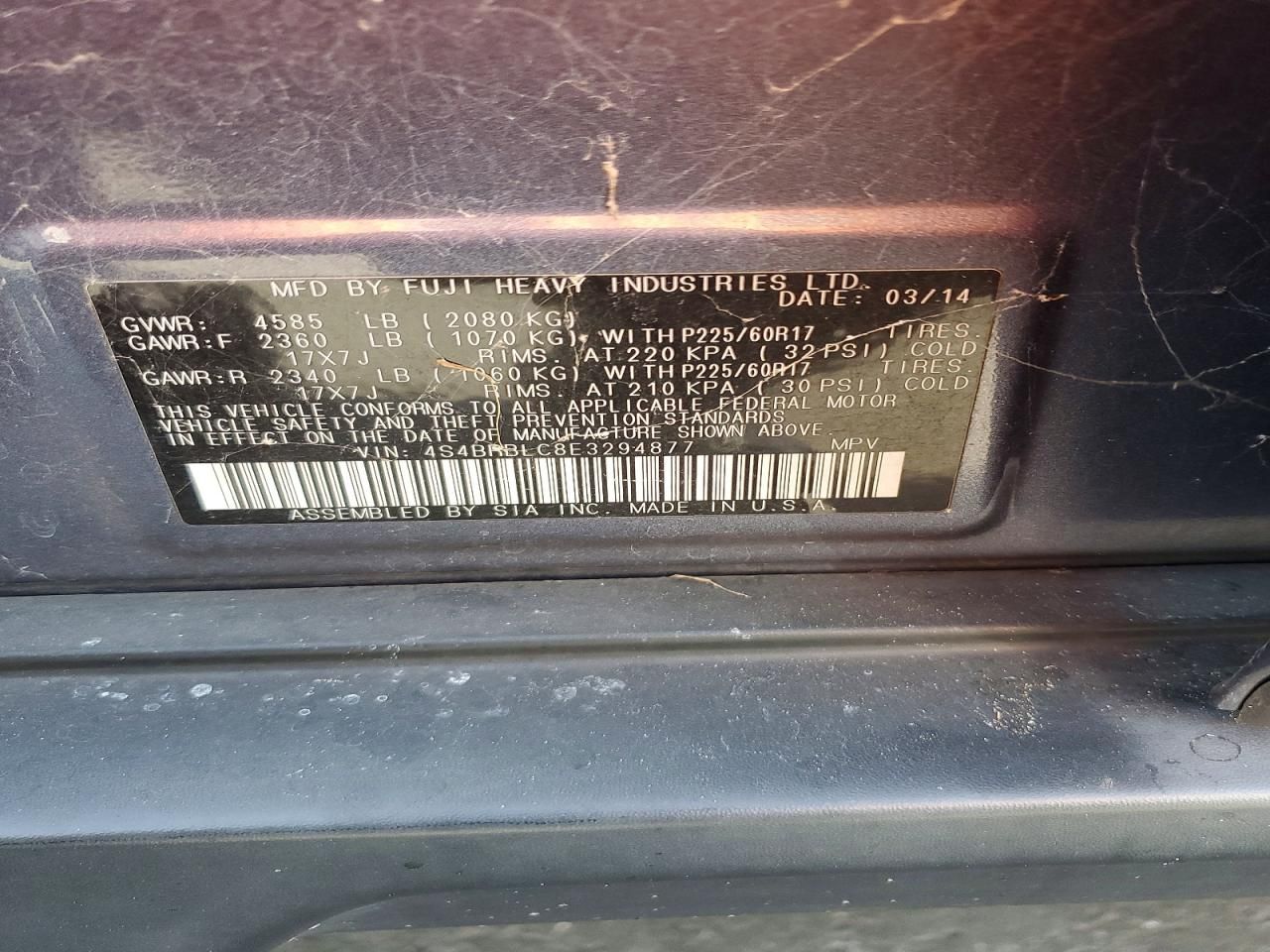 2014 Subaru Outback 2.5i Limited