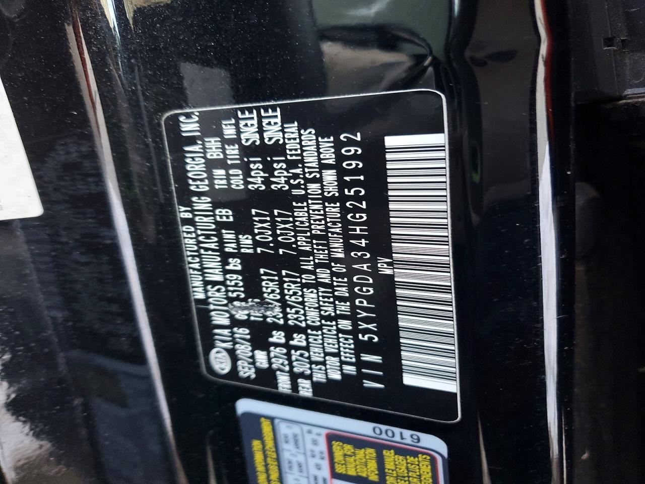 2017 KIA Sorento lx