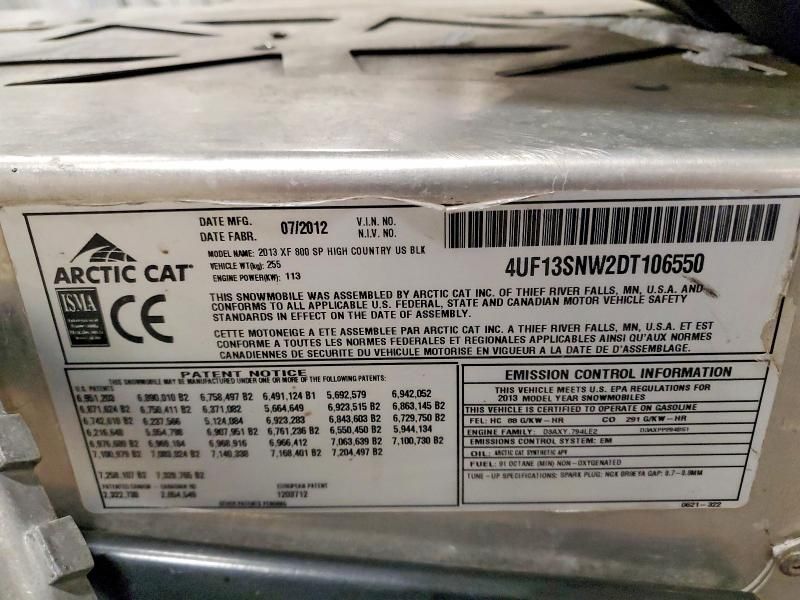 2013 Arctic Cat Snowmobile