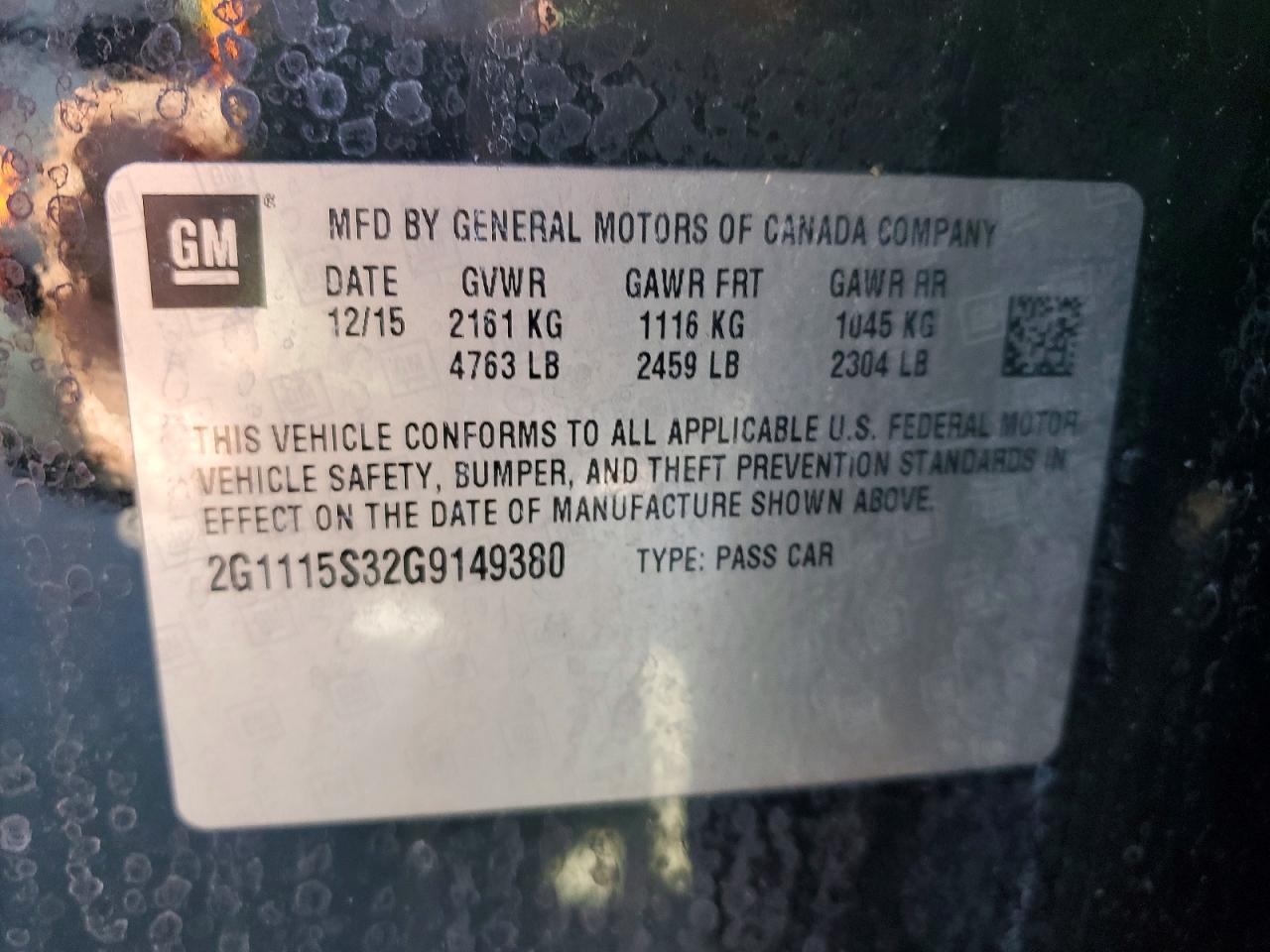 2016 Chevrolet Impala lt