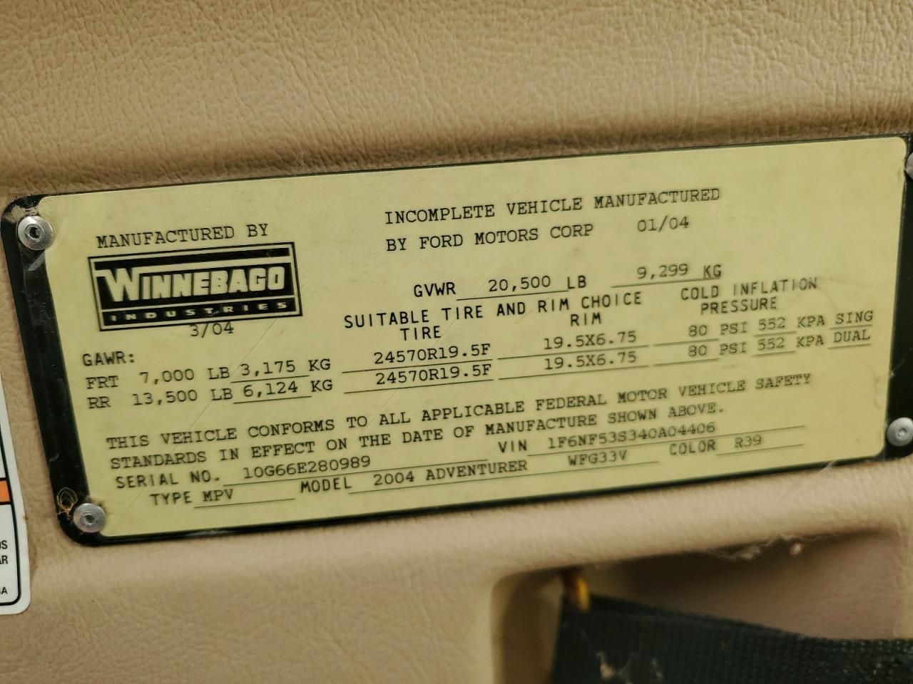 2004 Ford F550 Super Duty Stripped Chassis