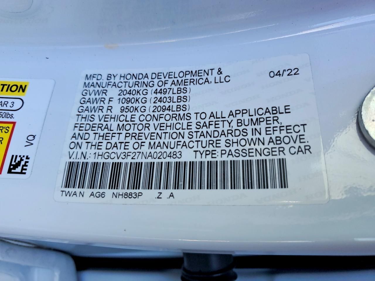 2022 Honda Accord Hybrid Sport