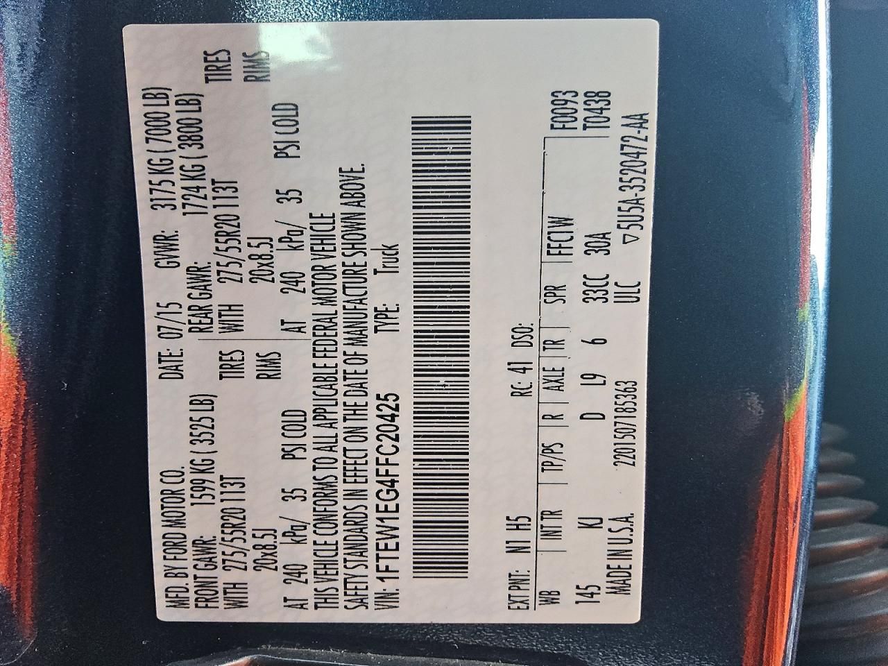 2015 Ford F150 Supercrew