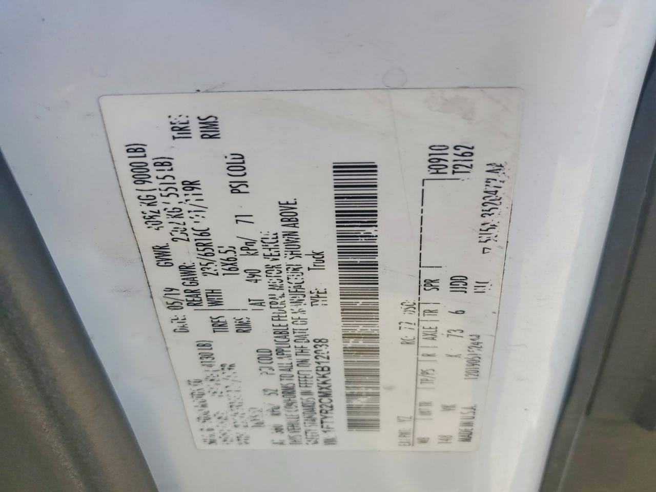 2019 Ford Transit T-250