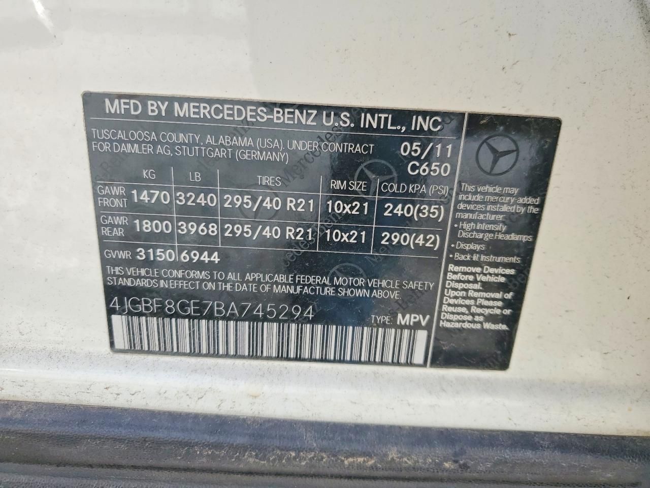 2011 Mercedes-Benz Gl 550 4matic