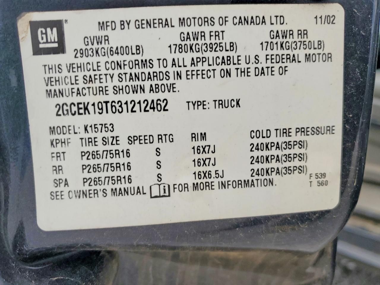 2003 Chevrolet Silverado K1500