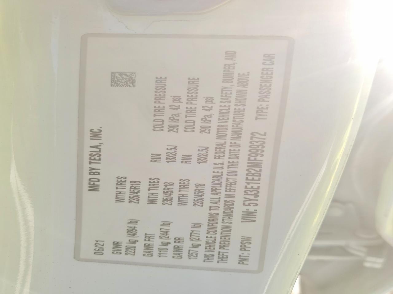 2021 Tesla Model 3