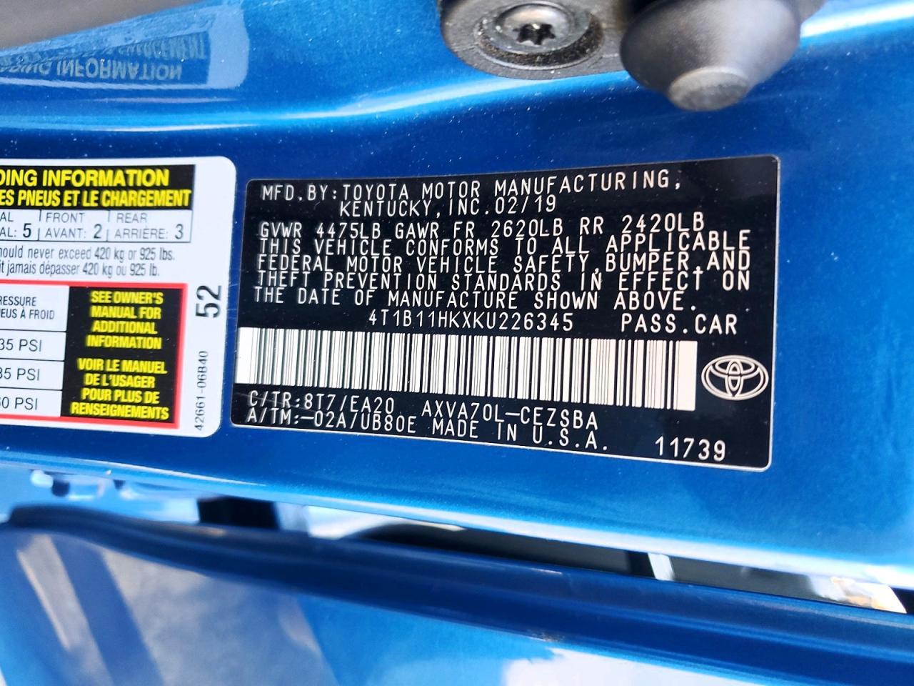 2019 Toyota Camry l