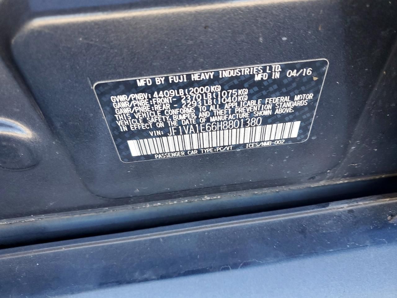 2017 Subaru Wrx Premium