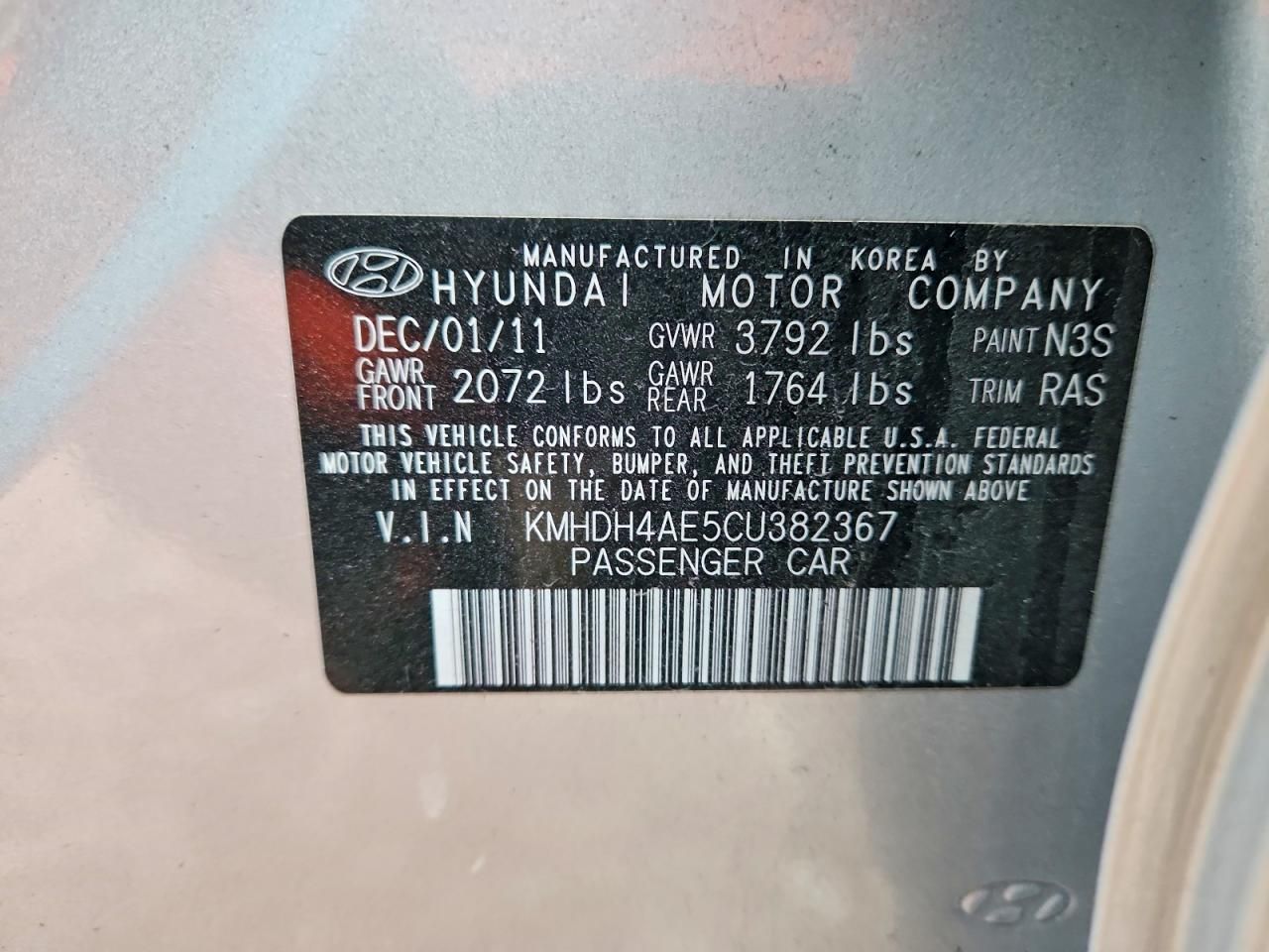 2012 Hyundai Elantra gls